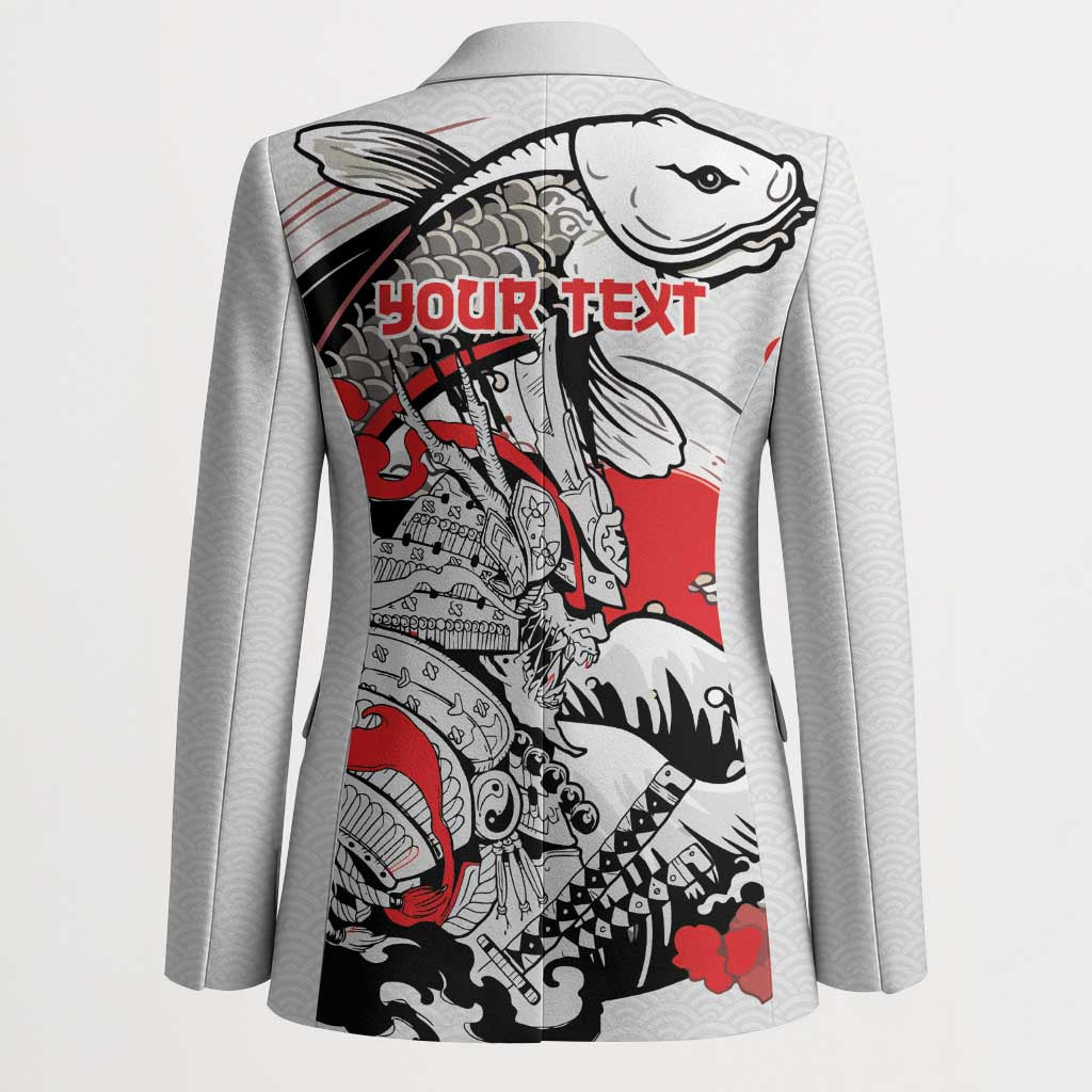 Personalized Football Japan Yatagarasu Blazer White Samurai Tsunami Wave Pattern