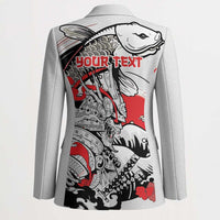 Personalized Football Japan Yatagarasu Blazer White Samurai Tsunami Wave Pattern
