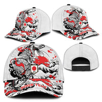 Personalized Football Japan Yatagarasu Classic Cap White Samurai Tsunami Wave Pattern