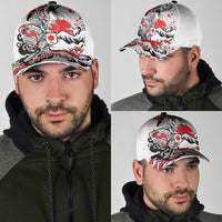 Personalized Football Japan Yatagarasu Classic Cap White Samurai Tsunami Wave Pattern