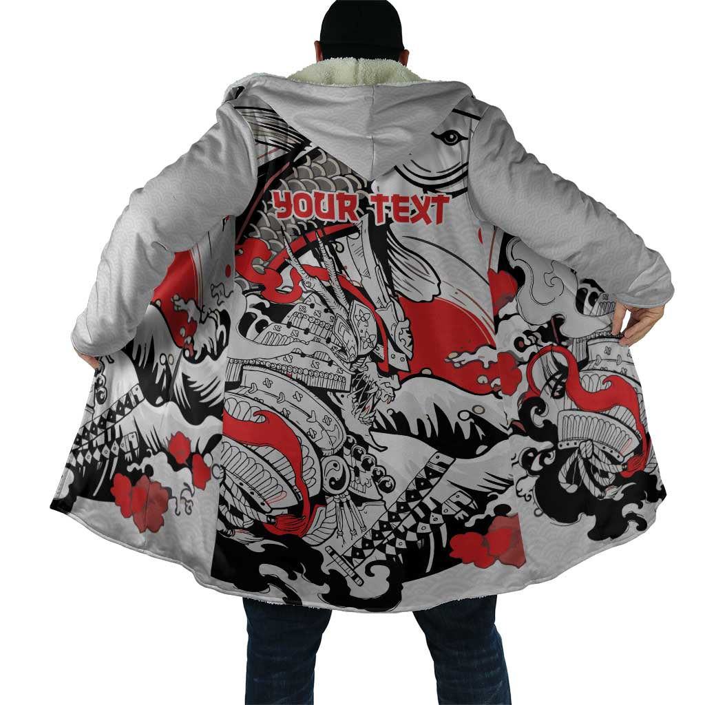 Personalized Football Japan Yatagarasu Cloak White Samurai Tsunami Wave Pattern