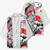 Personalized Football Japan Yatagarasu Kimono White Samurai Tsunami Wave Pattern