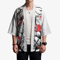 Personalized Football Japan Yatagarasu Kimono White Samurai Tsunami Wave Pattern