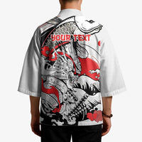 Personalized Football Japan Yatagarasu Kimono White Samurai Tsunami Wave Pattern