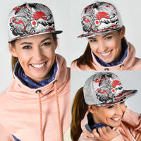 Personalized Football Japan Yatagarasu Mesh Trucker Cap White Samurai Tsunami Wave Pattern