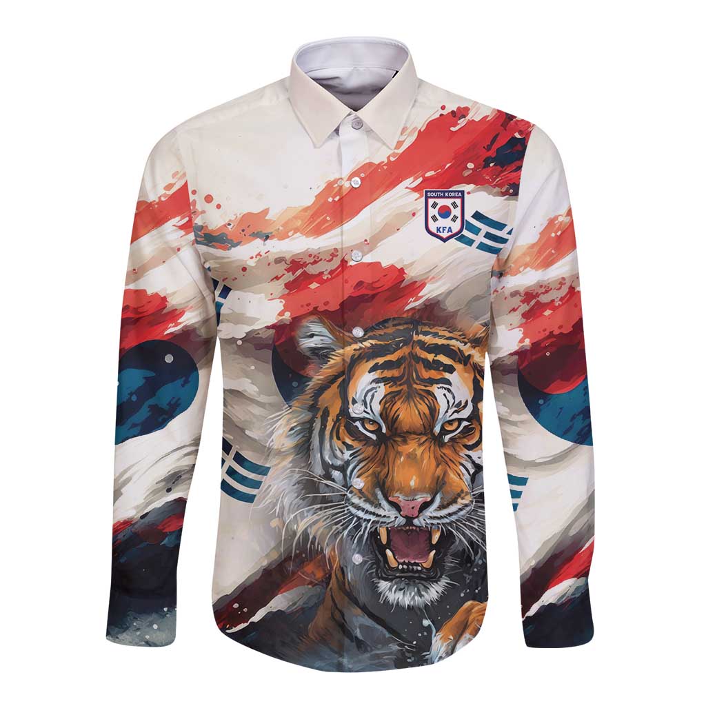South Korea Football Champions Long Sleeve Button Shirt Tigers of Asia