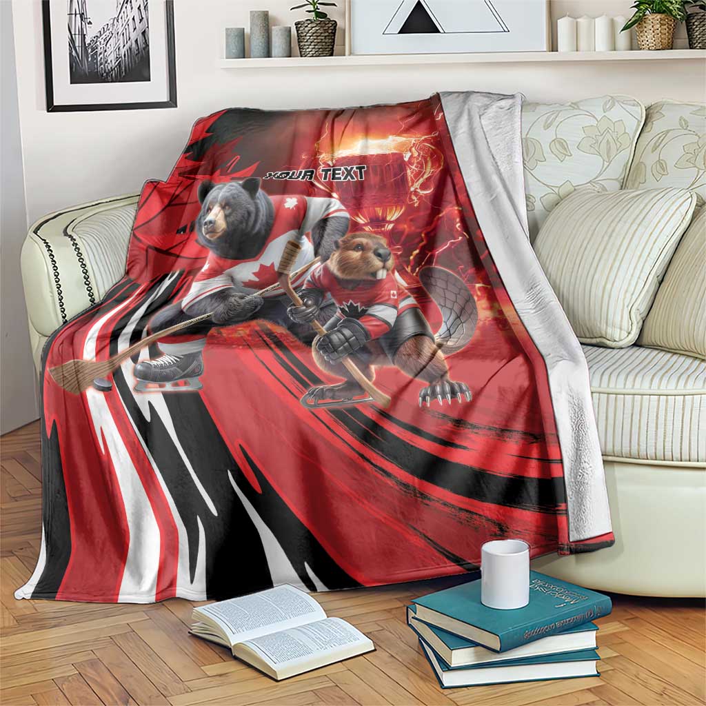 Canada Ice Hockey Champions Personalized Blanket Proud Member of the Eh Team