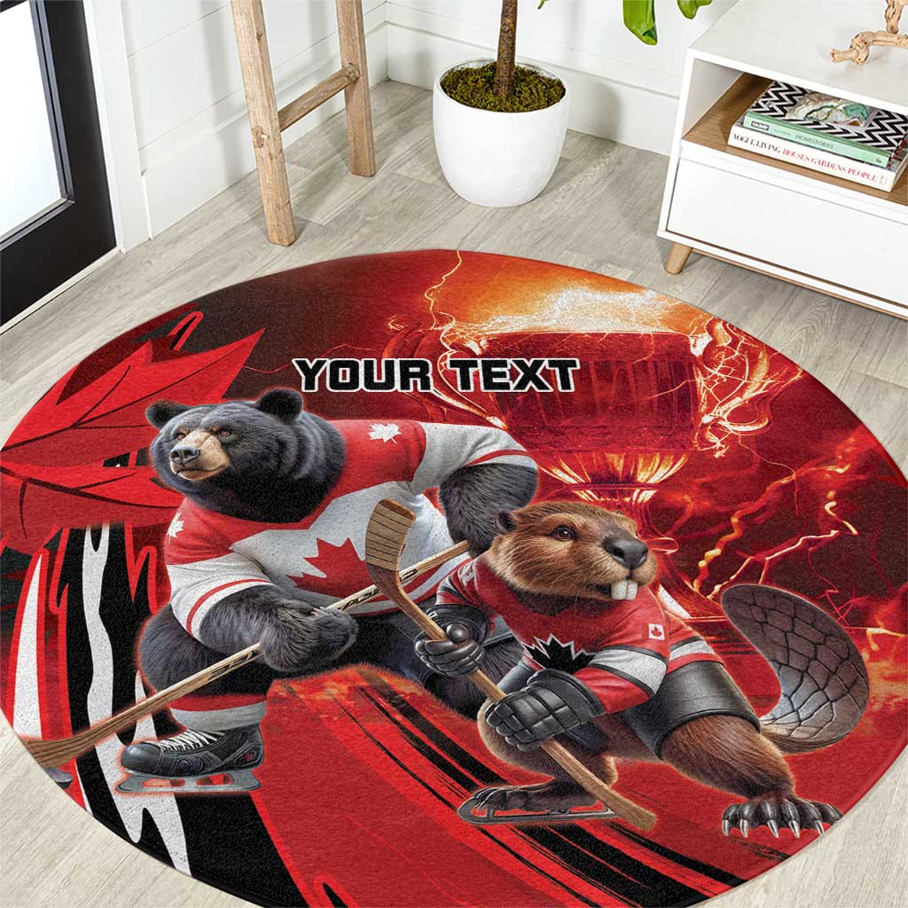 Canada Ice Hockey Champions Personalized Round Carpet Proud Member of the Eh Team