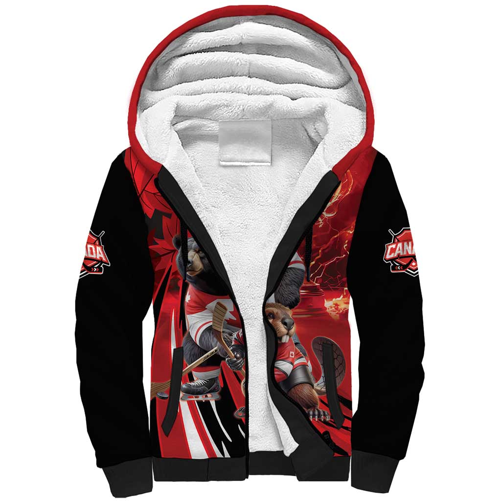 Canada Ice Hockey Champions Personalized Sherpa Hoodie Proud Member of the Eh Team