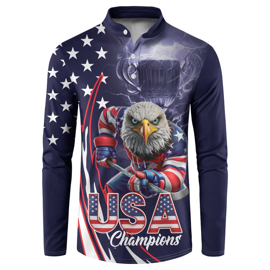 United States Ice Hockey Champions Personalized Button Sweatshirt Lets Go Boy USA Goal