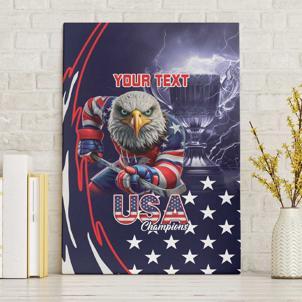 United States Ice Hockey Champions Personalized Canvas Wall Art Lets Go Boy USA Goal