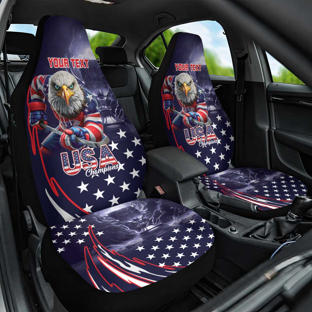 United States Ice Hockey Champions Personalized Car Seat Cover Lets Go Boy USA Goal