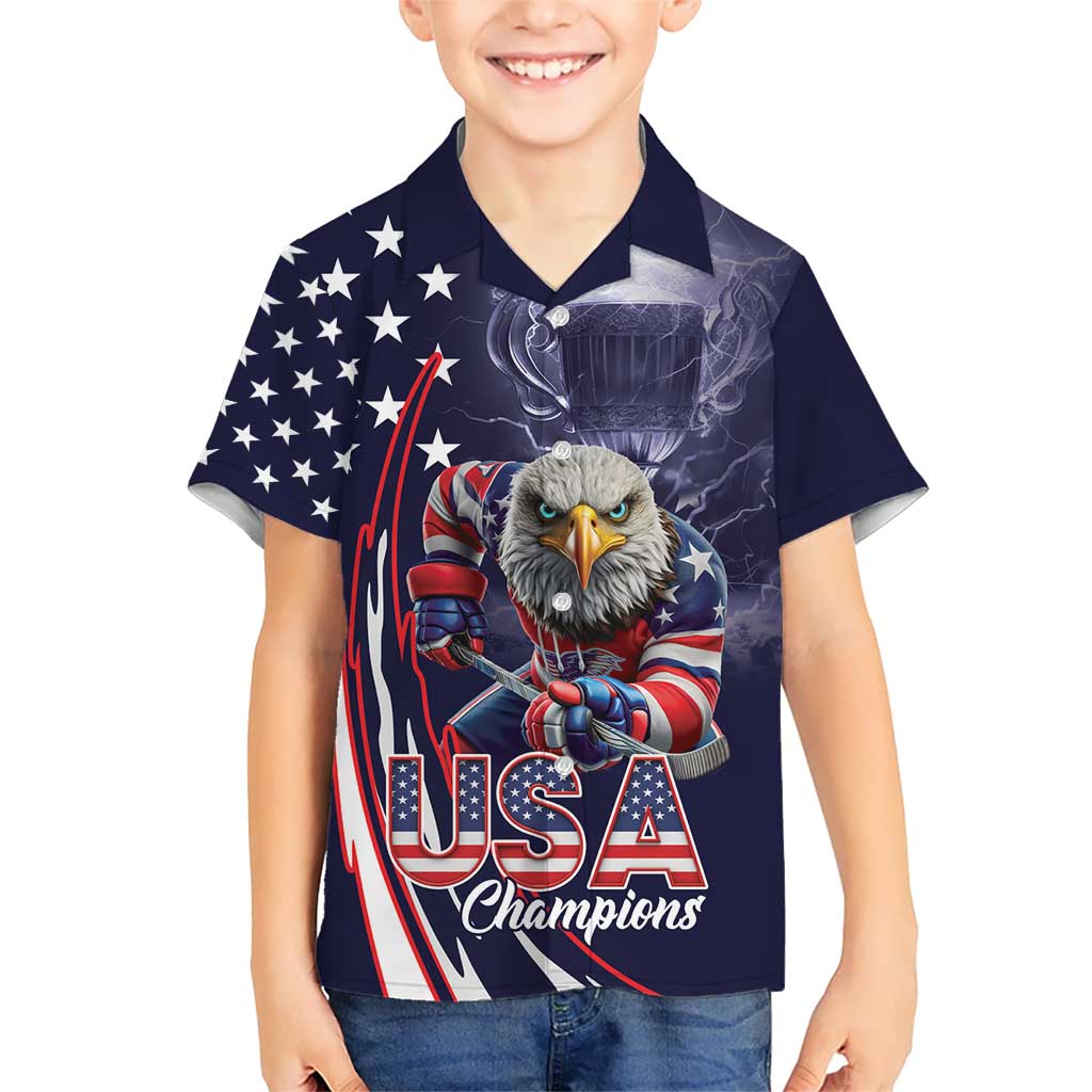 United States Ice Hockey Champions Personalized Kid Hawaiian Shirt Lets Go Boy USA Goal