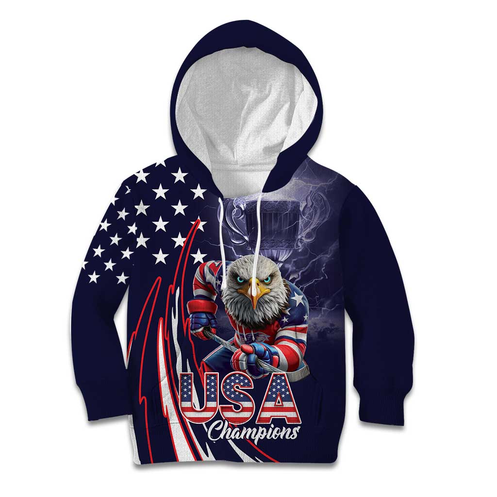 United States Ice Hockey Champions Personalized Kid Hoodie Lets Go Boy USA Goal