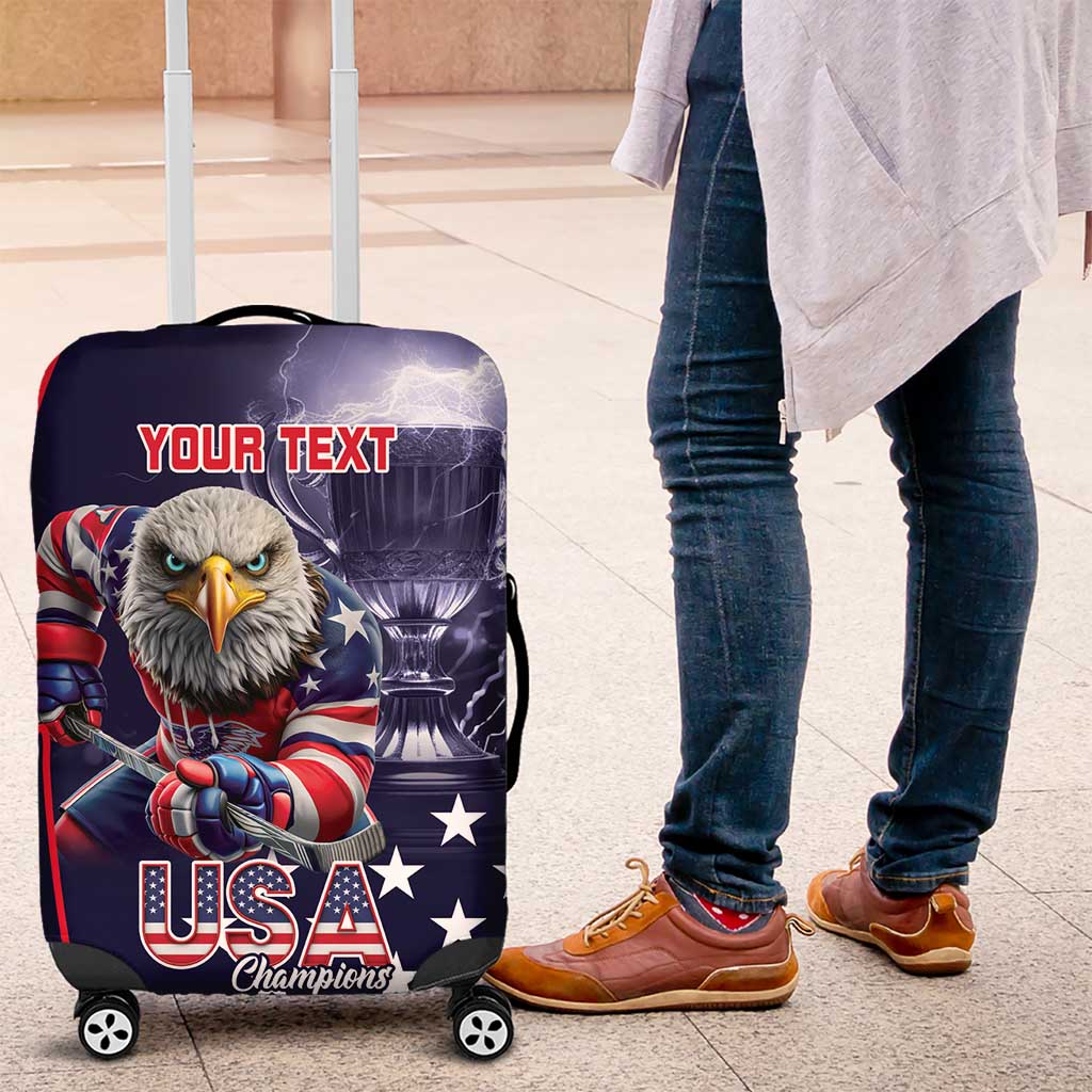 United States Ice Hockey Champions Personalized Luggage Cover Lets Go Boy USA Goal