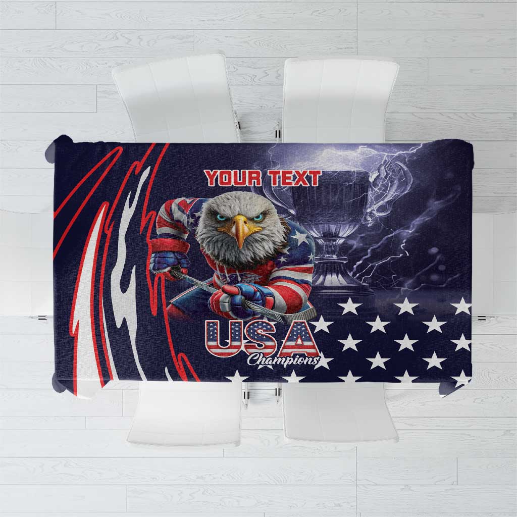 United States Ice Hockey Champions Personalized Tablecloth Lets Go Boy USA Goal