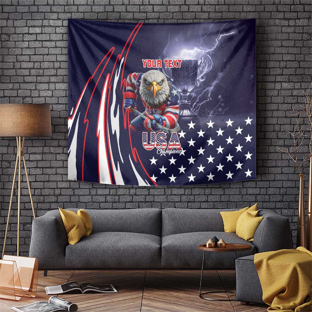 United States Ice Hockey Champions Personalized Tapestry Lets Go Boy USA Goal