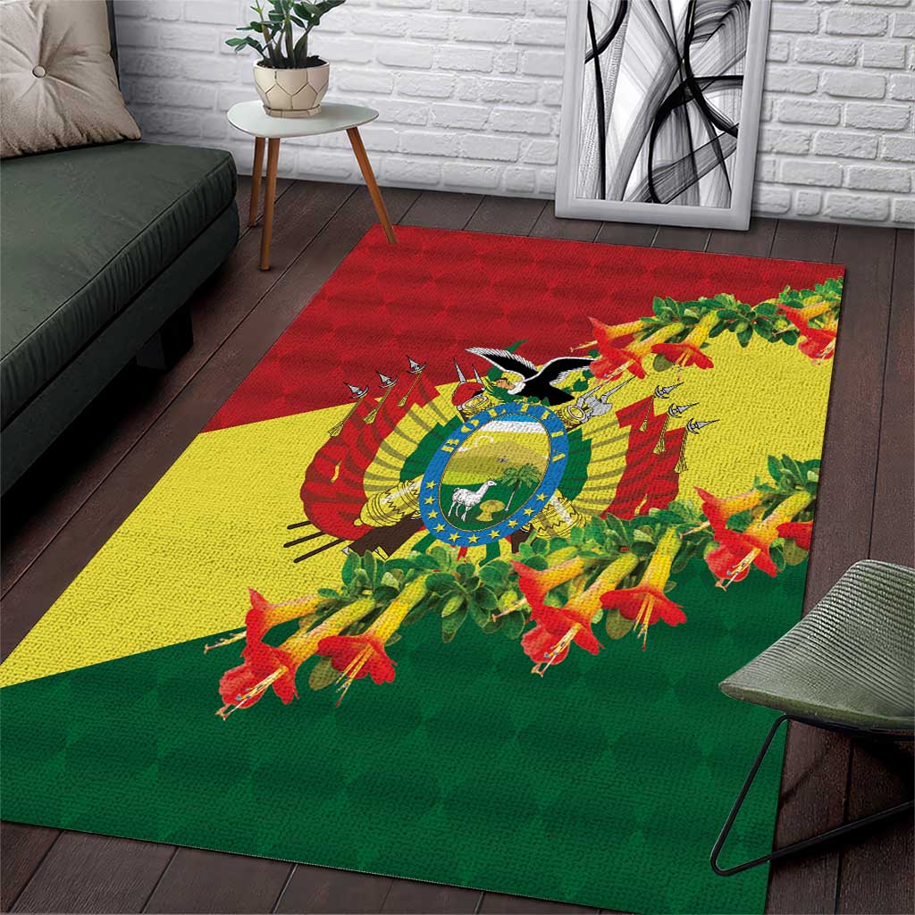 Bolivia Andean Condor Kantuta Flowers Area Rug