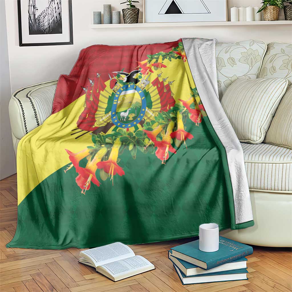 Bolivia Andean Condor Kantuta Flowers Blanket