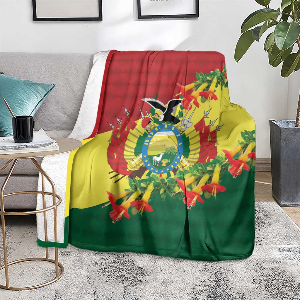 Bolivia Andean Condor Kantuta Flowers Blanket
