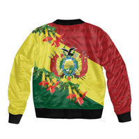 Bolivia Andean Condor Kantuta Flowers Bomber Jacket