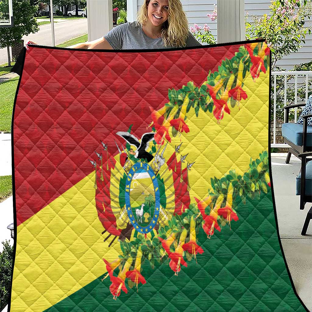 Bolivia Andean Condor Kantuta Flowers Quilt