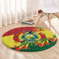 Bolivia Andean Condor Kantuta Flowers Round Carpet