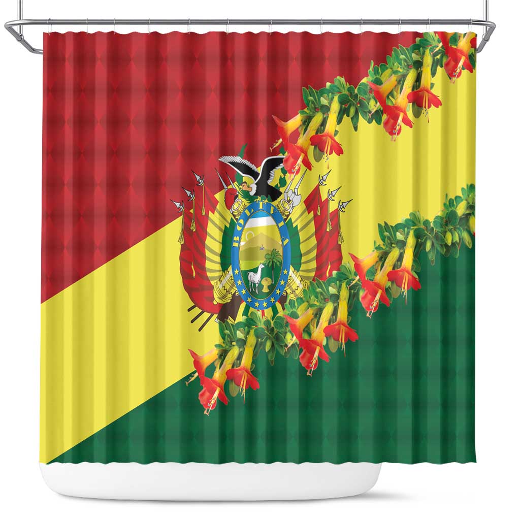 Bolivia Andean Condor Kantuta Flowers Shower Curtain