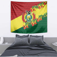 Bolivia Andean Condor Kantuta Flowers Tapestry