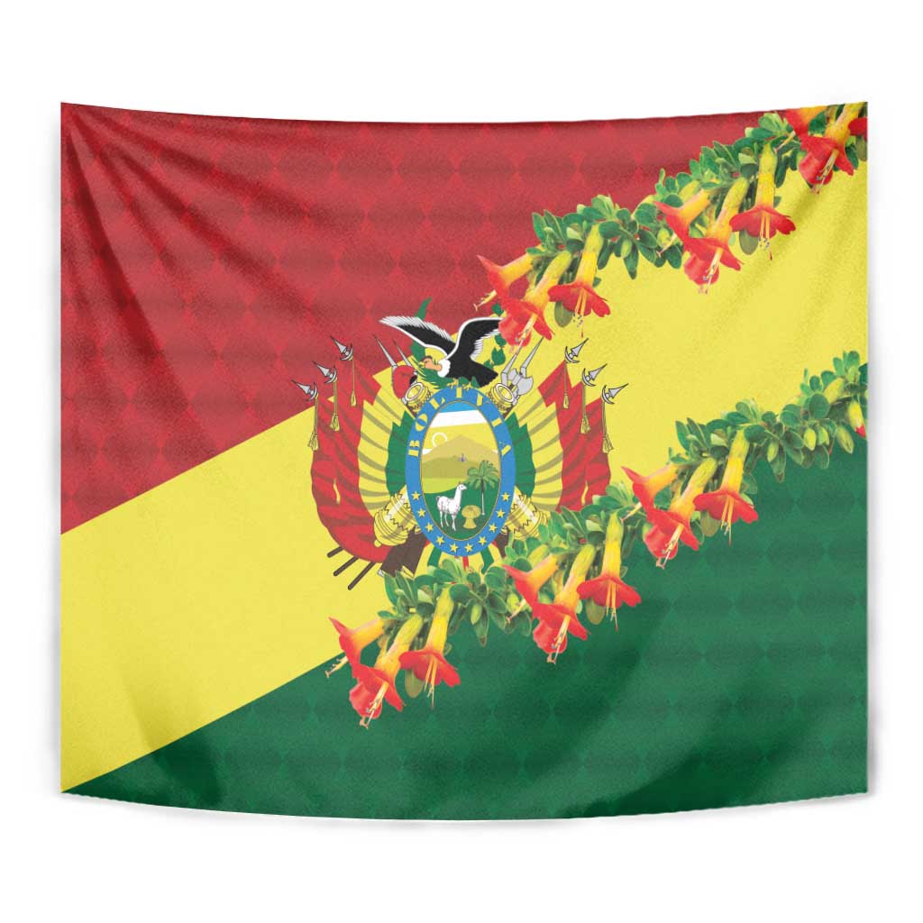 Bolivia Andean Condor Kantuta Flowers Tapestry