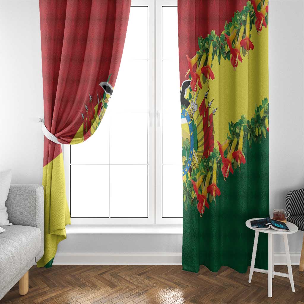 Bolivia Andean Condor Kantuta Flowers Window Curtain