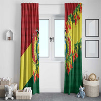 Bolivia Andean Condor Kantuta Flowers Window Curtain