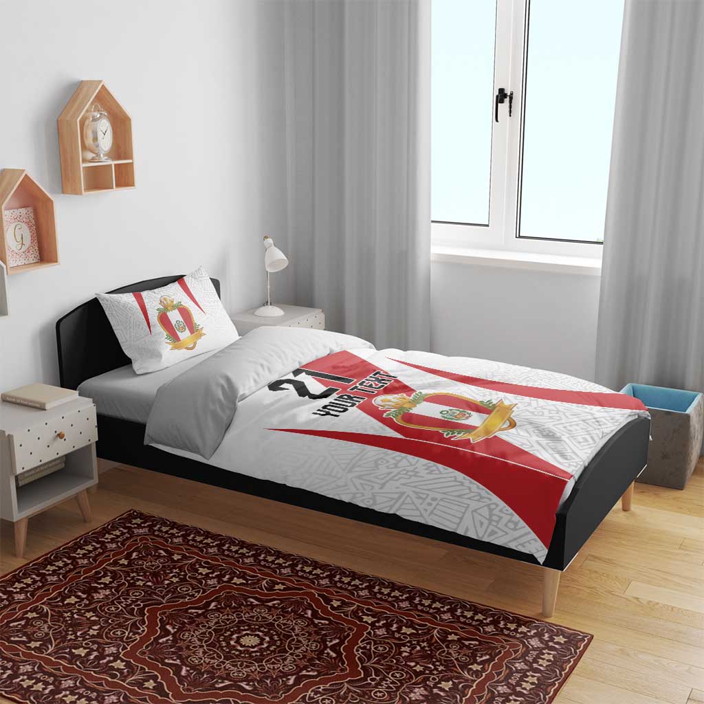 Peru Football Custom Bedding Set La Bicolor Arriba Peru
