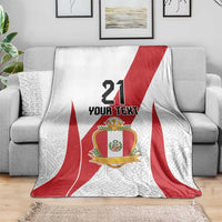 Peru Football Custom Blanket La Bicolor Arriba Peru