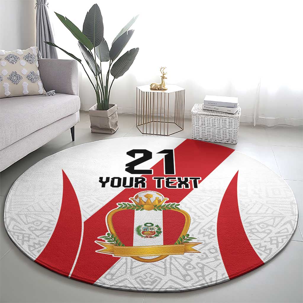 Peru Football Custom Round Carpet La Bicolor Arriba Peru