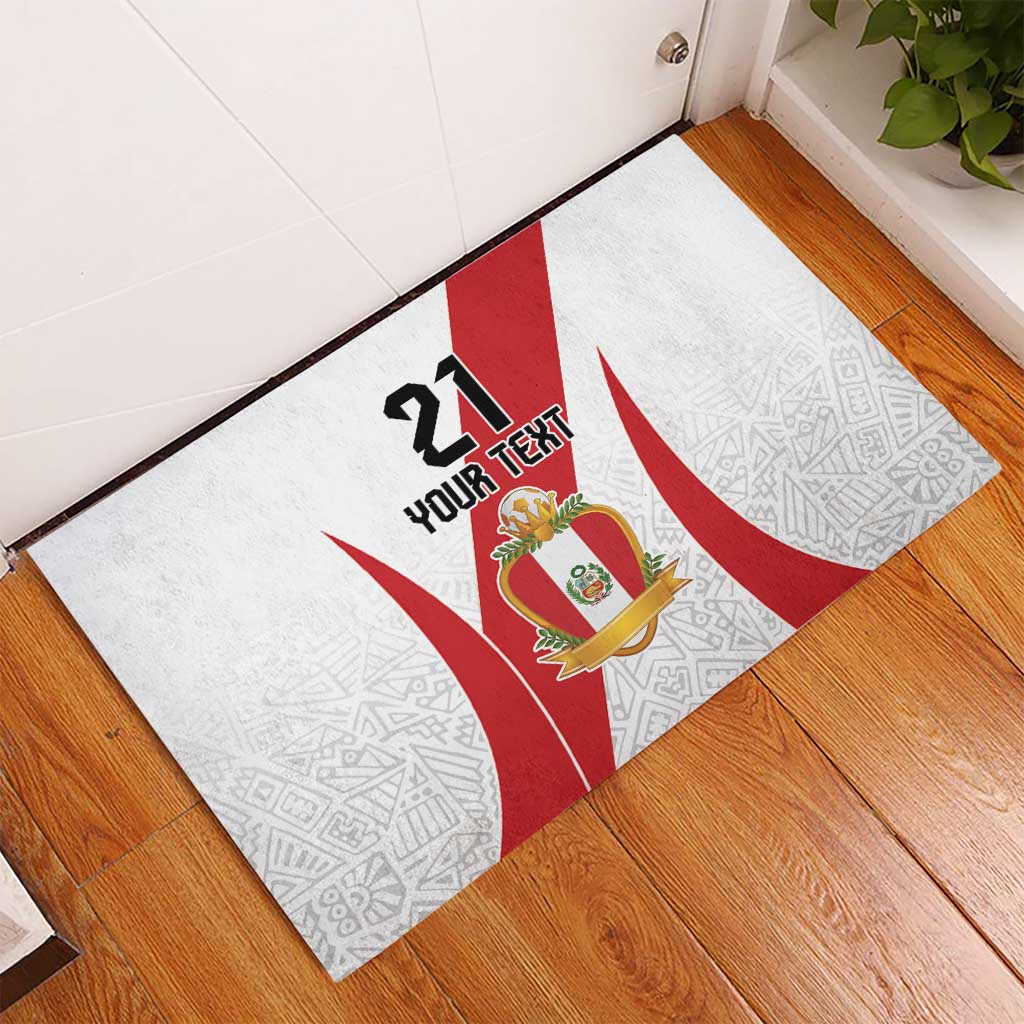 Peru Football Custom Rubber Doormat La Bicolor Arriba Peru