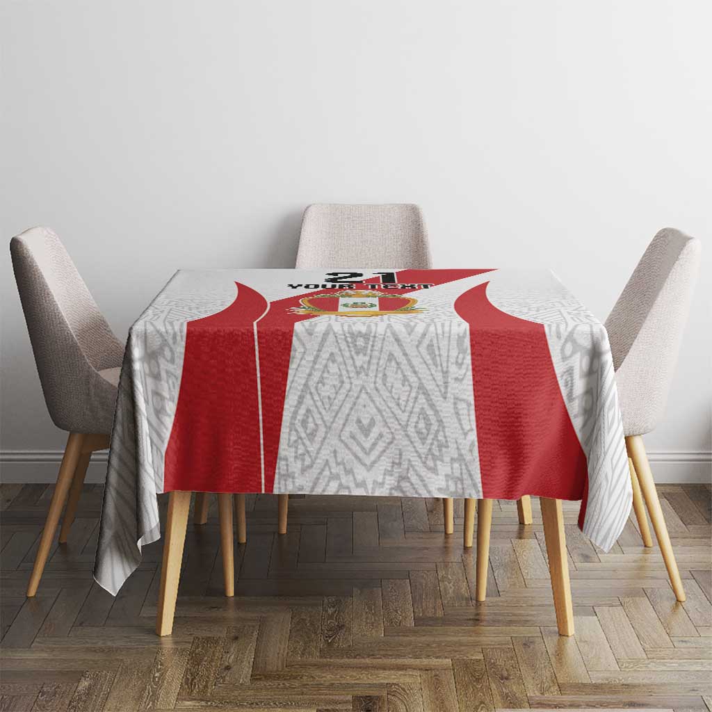 Peru Football Custom Tablecloth La Bicolor Arriba Peru
