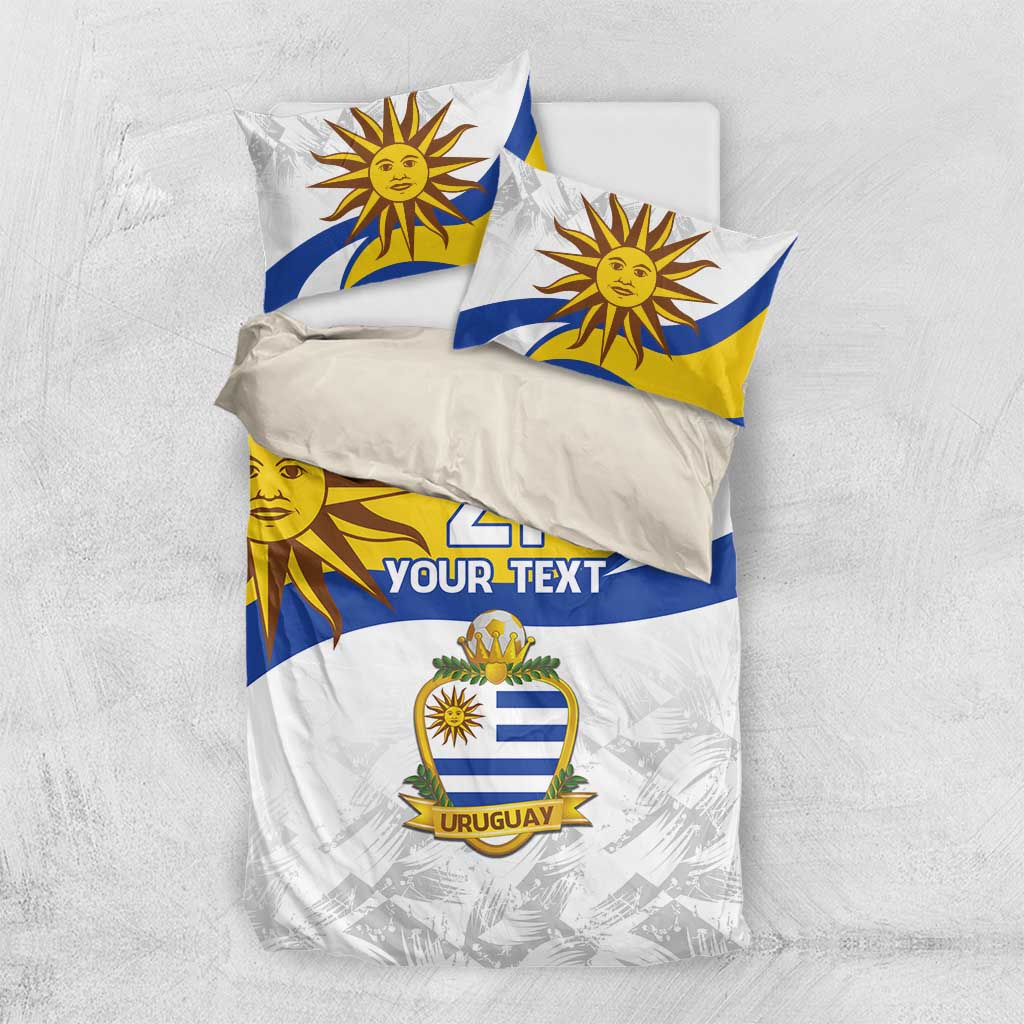 Uruguay Football Custom Bedding Set La Celeste Sol de Mayo Motif
