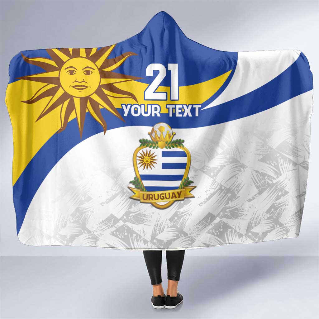 Uruguay Football Custom Hooded Blanket La Celeste Sol de Mayo Motif LT9