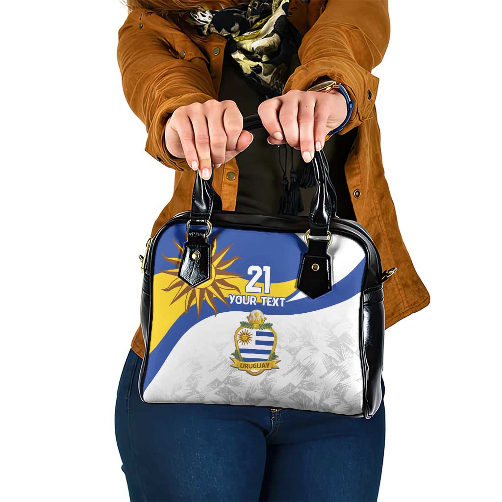 Uruguay Football Custom Shoulder Handbag La Celeste Sol de Mayo Motif LT9