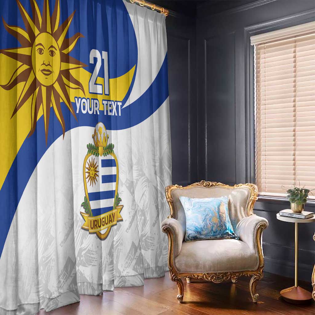 Uruguay Football Custom Window Curtain La Celeste Sol de Mayo Motif