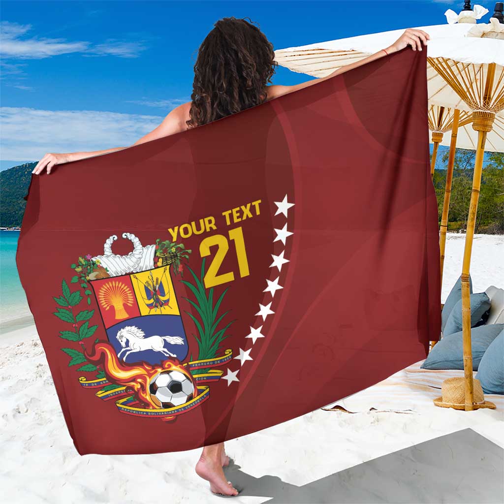Venezuela Football Custom Sarong La Vinotinto Red Wine Coat of Arms