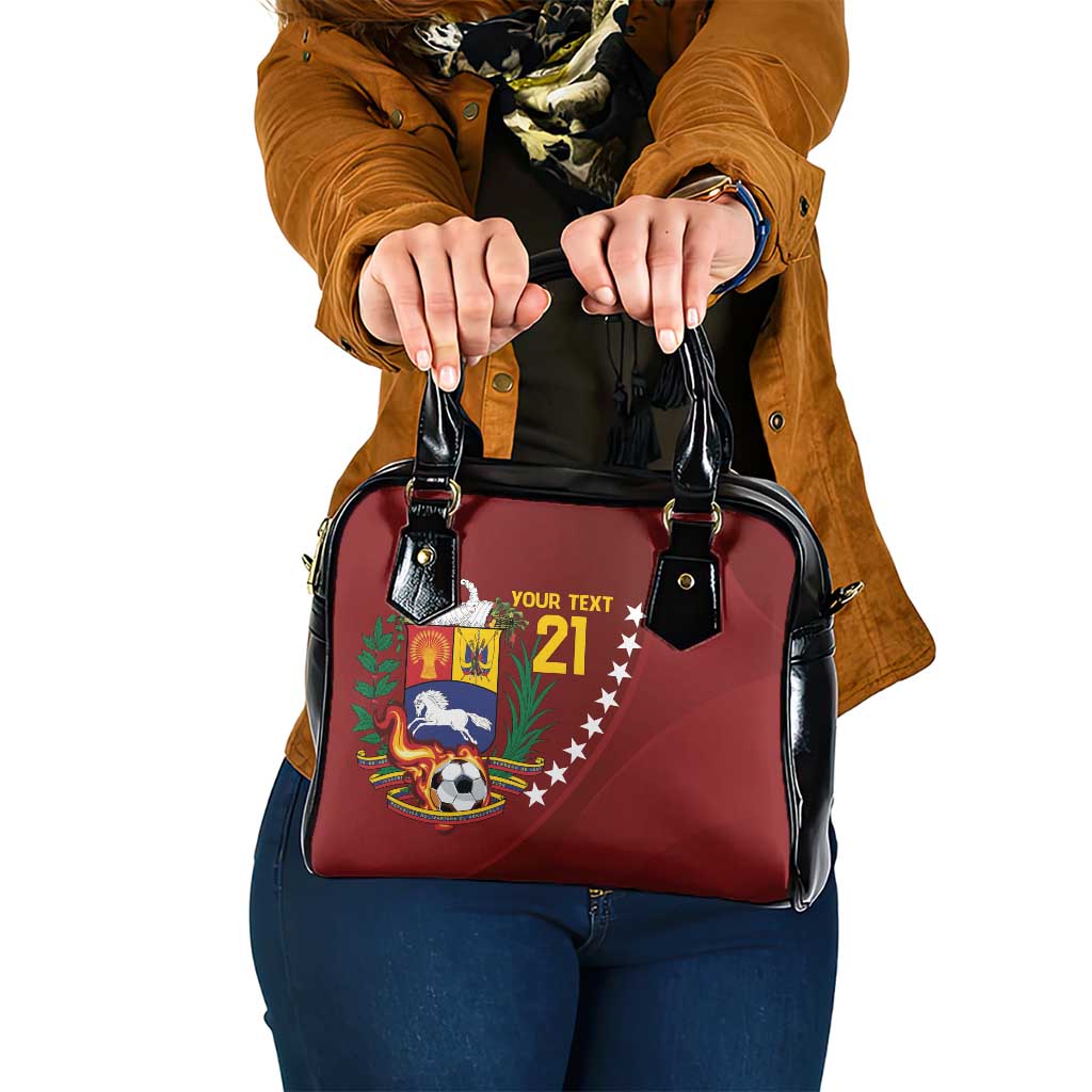 Venezuela Football Custom Shoulder Handbag La Vinotinto Red Wine Coat of Arms LT9