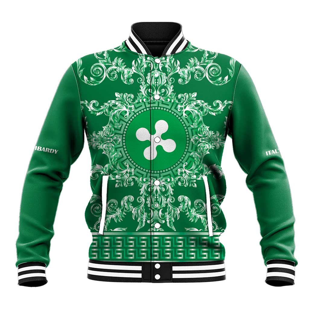 Personalized Italy Lombardy Baseball Jacket Baroque Motif