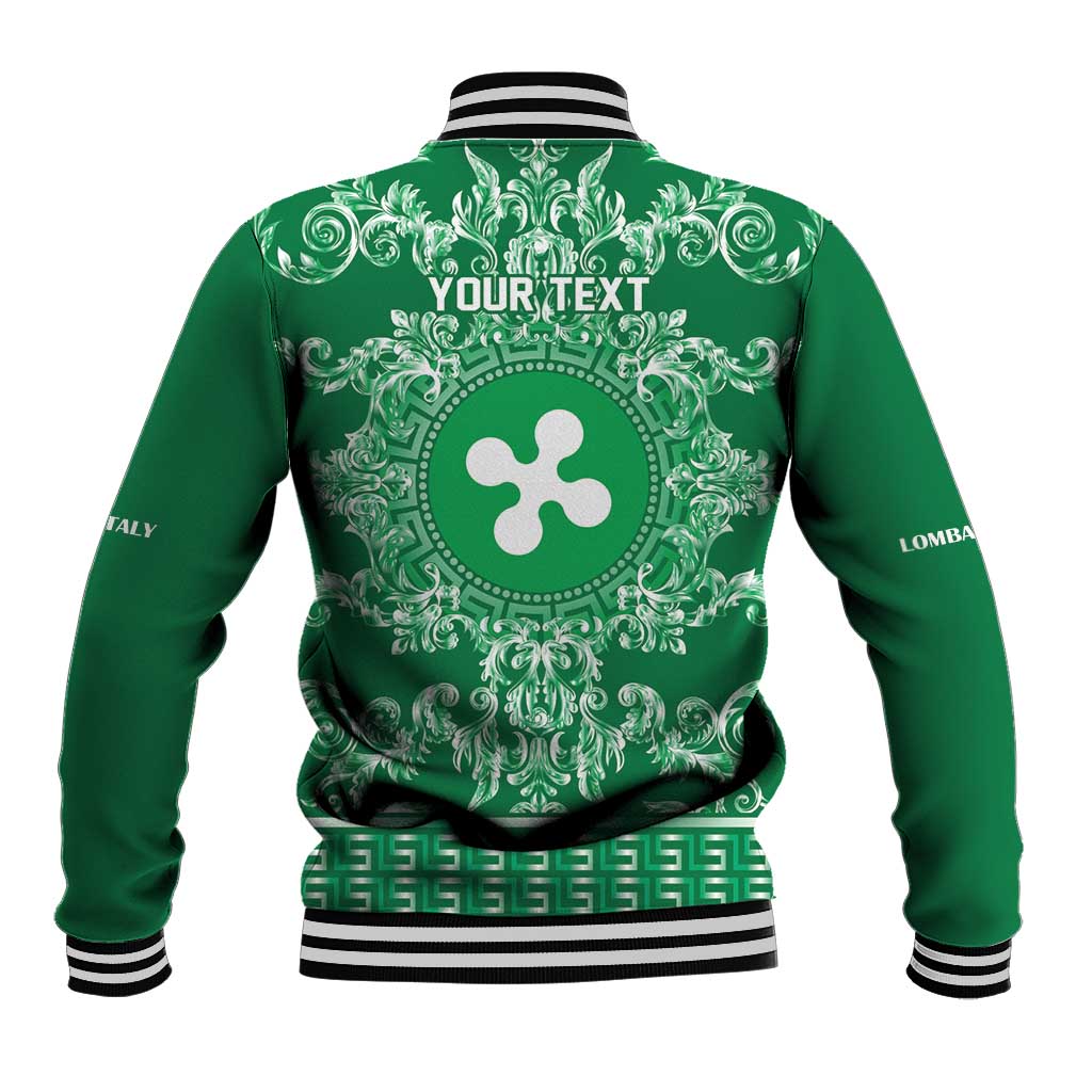 Personalized Italy Lombardy Baseball Jacket Baroque Motif