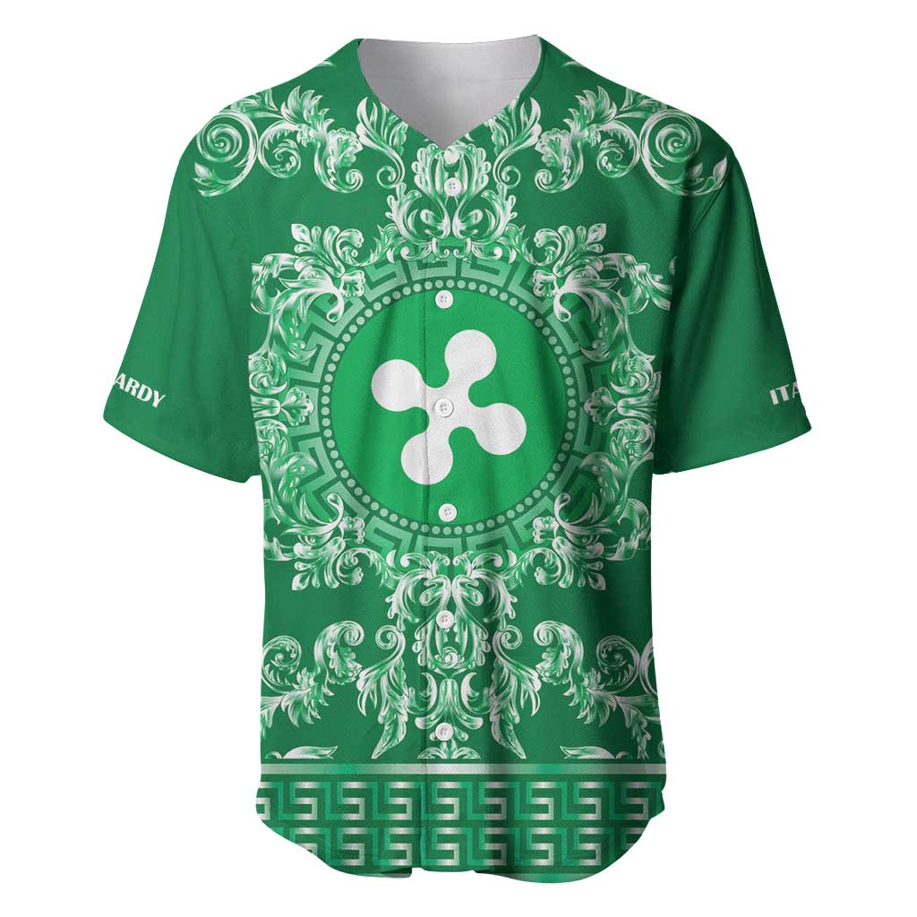 Personalized Italy Lombardy Baseball Jersey Baroque Motif