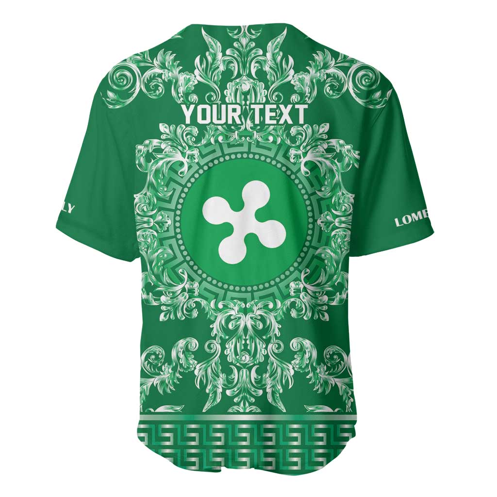 Personalized Italy Lombardy Baseball Jersey Baroque Motif