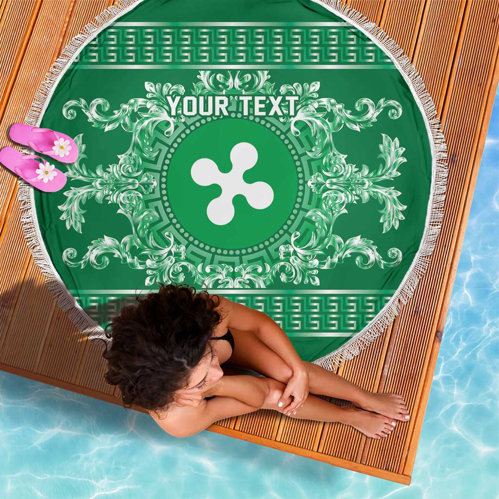 Personalized Italy Lombardy Beach Blanket Baroque Motif