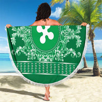 Personalized Italy Lombardy Beach Blanket Baroque Motif