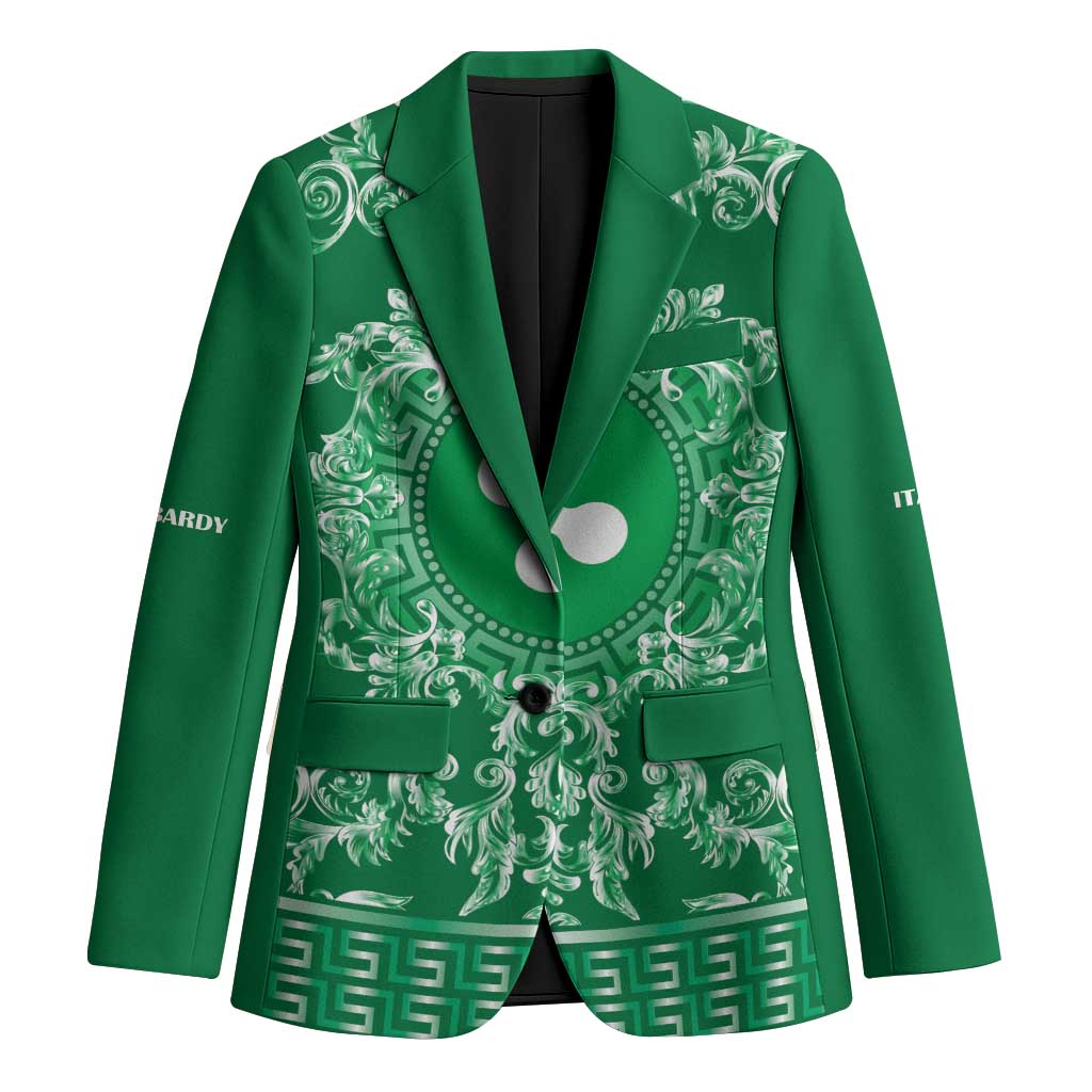 Personalized Italy Lombardy Blazer Baroque Motif